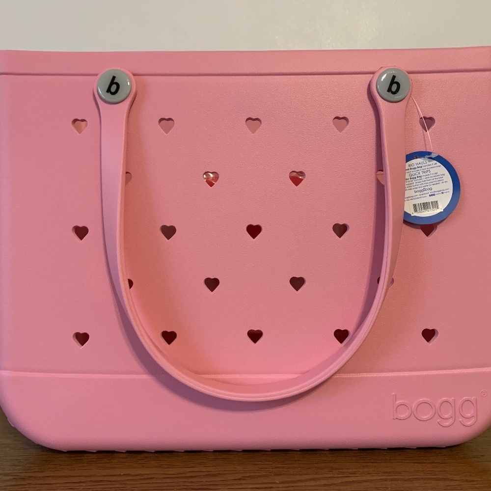 NWT Large Pink Heart Bogg Bag
